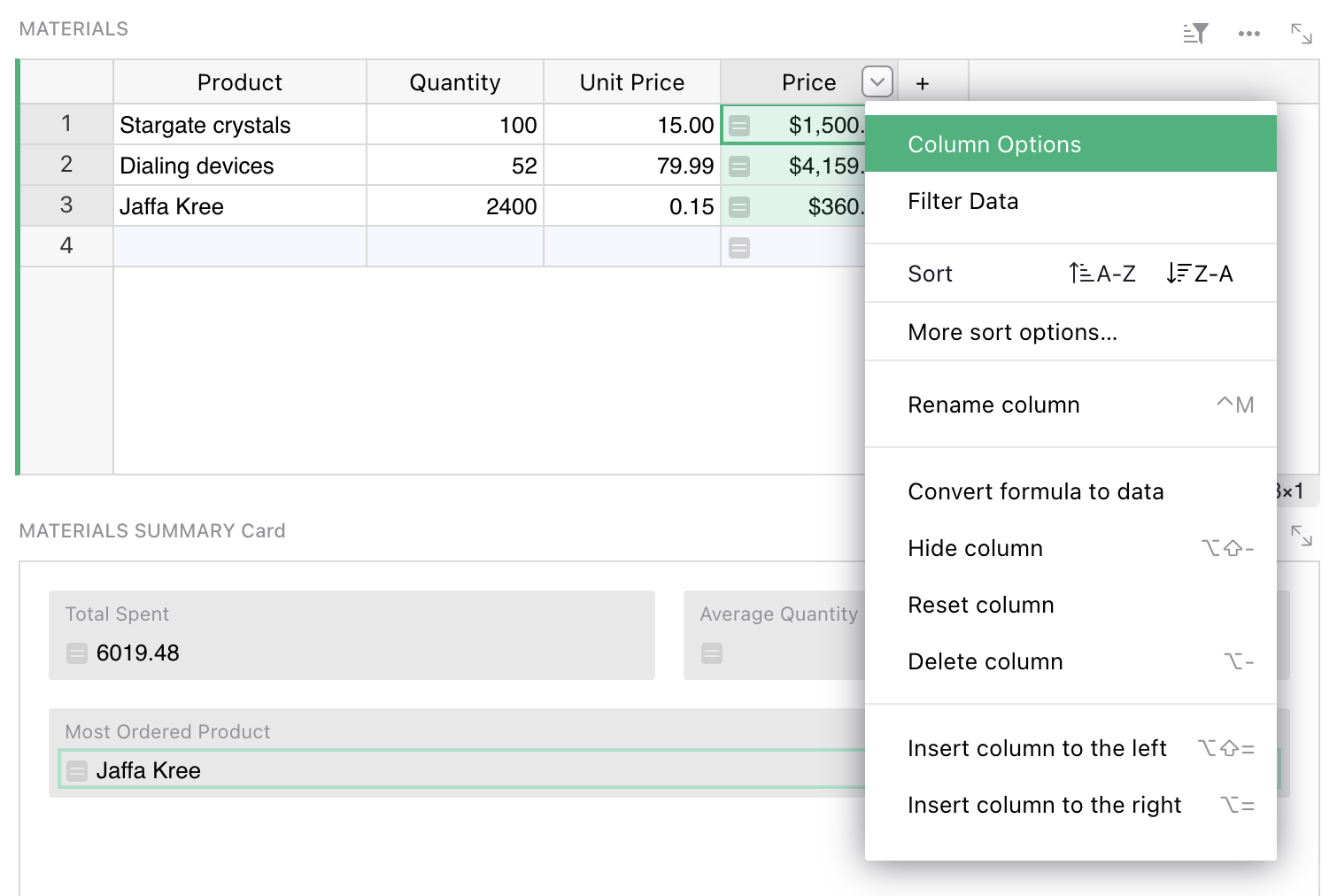 formulas-column-options