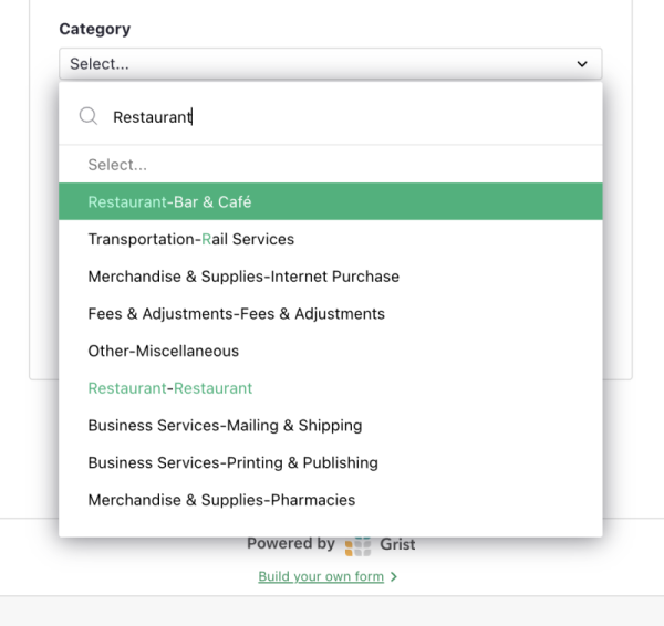 Form choice and reference select